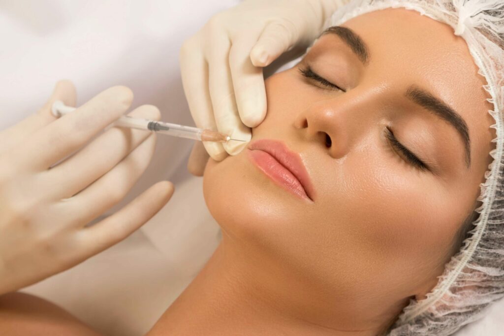 Close up of Female Getting sculptra fillers Treatment | Aesthetic Arts Medical Spa and Wellness in Great Neck, NY